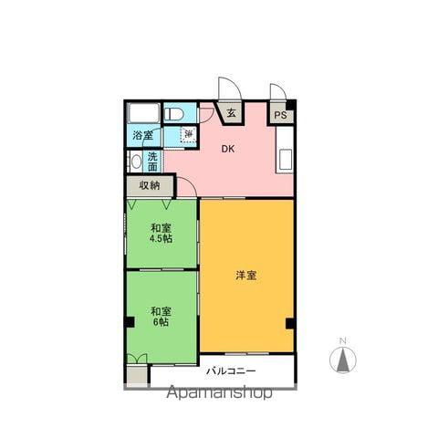 タウン平成3号館(3DK/4階)の間取り写真