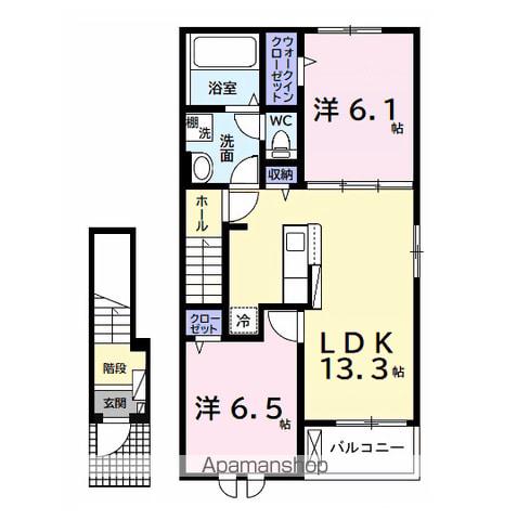 エクセレント アークⅠ(2LDK/2階)の間取り写真