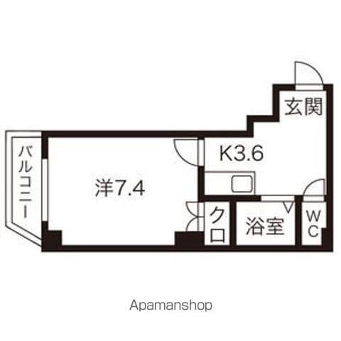 ヒルサイドシティ(1K/1階)の間取り写真