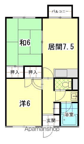 FLORA青柳(2DK/3階)の間取り写真