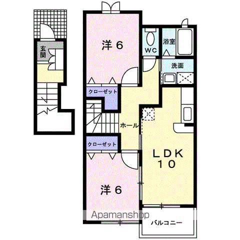 ALBA C(2LDK/2階)の間取り写真