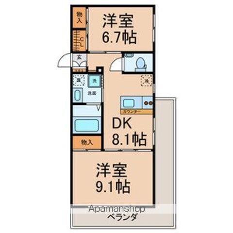 マンション チュラレ(2DK/3階)の間取り写真
