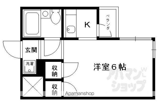 二条グランドハイツ(1K/3階)の間取り写真