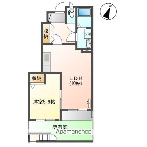 メビウス(1LDK/1階)の間取り写真