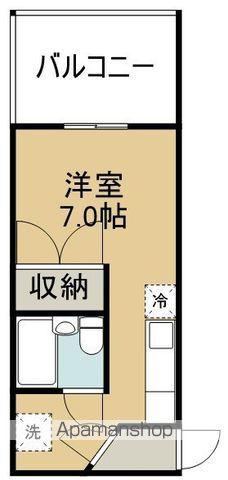 ハイツワン(ワンルーム/2階)の間取り写真