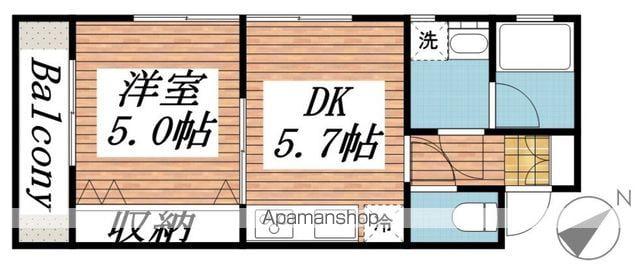 キャッスルクーA(1DK/1階)の間取り写真