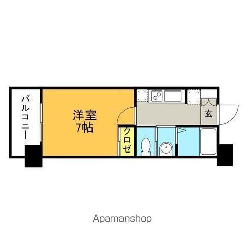 サヴォイ ザ・ブルネット(1K/4階)の間取り写真