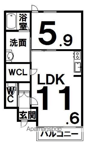 LABEL(1LDK/2階)の間取り写真