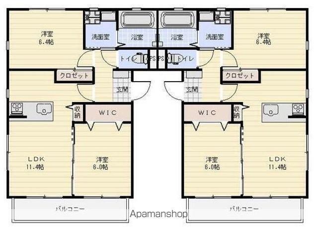 ルミエールカミヤ マンション(2LDK/1階)の間取り写真