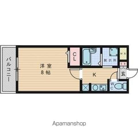 プレズ名古屋田代Ⅱ(1K/1階)の間取り写真