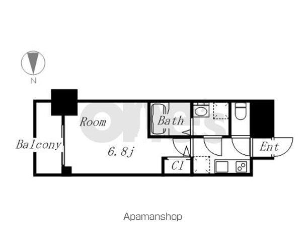 オーキッドレジデンス鶴舞(1K/15階)の間取り写真