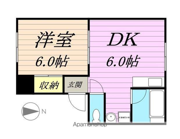 シュガーハイツ(1DK/1階)の間取り写真
