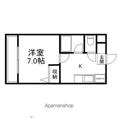 シャルム小野塚(1K/2階)の間取り写真