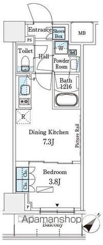 パークアクシス横浜伊勢佐木町通(1DK/10階)の間取り写真