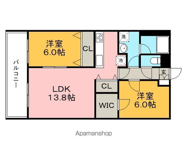 スカルRYU(2LDK/2階)の間取り写真