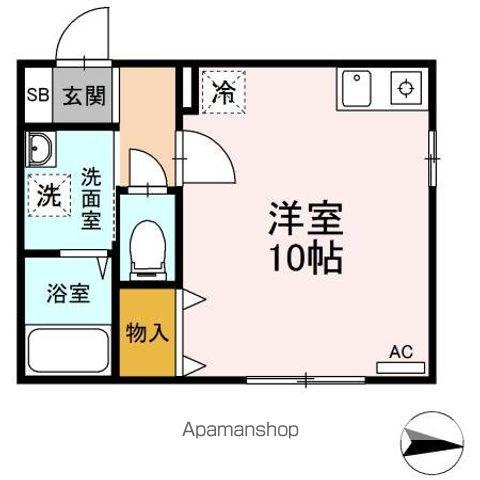 グレース(ワンルーム/1階)の間取り写真