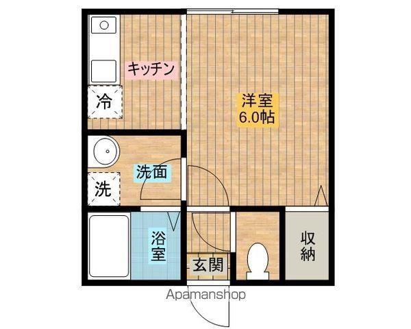 ラフォンテ(ワンルーム/2階)の間取り写真