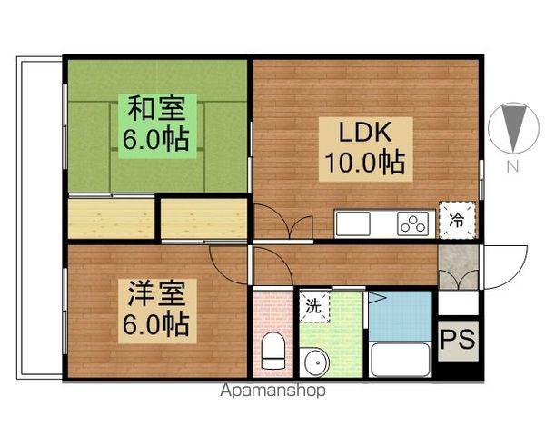 エルドラードA番館(2LDK/3階)の間取り写真