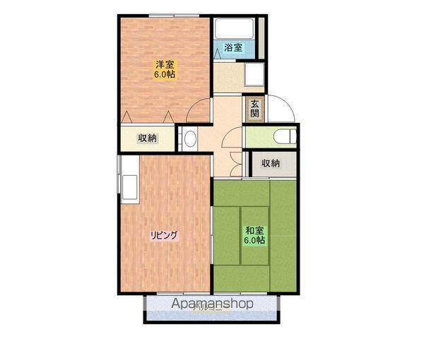 ナビオケントッシュA棟(2DK/1階)の間取り写真