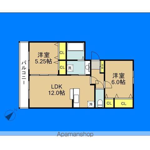 リベルテ空港東(2LDK/3階)の間取り写真