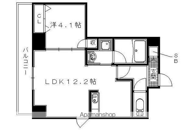 LIFE BLDG(1LDK/5階)の間取り写真