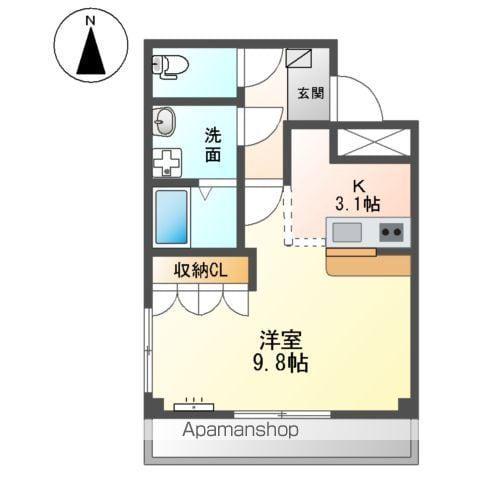 リバーサイド静(1K/2階)の間取り写真