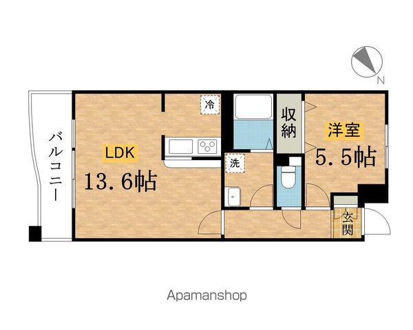 プレミアムコートみなみ野 II(1LDK/1階)の間取り写真