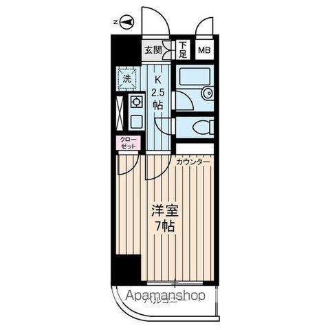 アセンズシティ3(1K/5階)の間取り写真