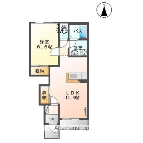 ウィングガーデンしらとり(1LDK/1階)の間取り写真