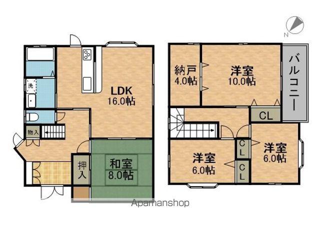 東海道本線 近江八幡駅 徒歩7分 2階建 築22年(4LDK)の間取り写真