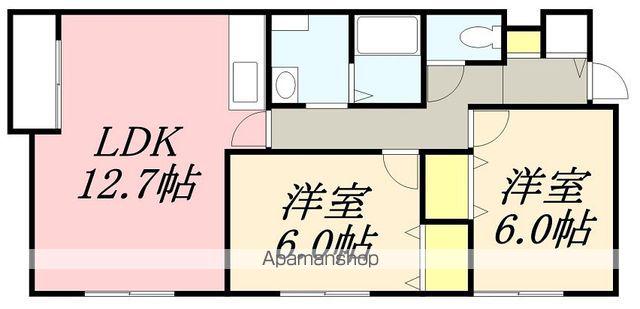 ハイツあかり(2LDK/2階)の間取り写真