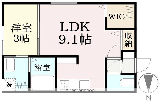 仮 大願寺アパート(1LDK/2階)の間取り写真
