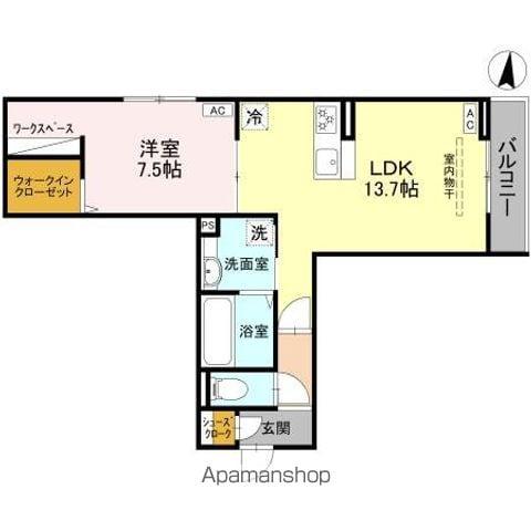 ルベルコート(1LDK/2階)の間取り写真