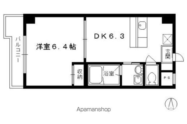 下京区西七条掛越町マンション(1DK/7階)の間取り写真