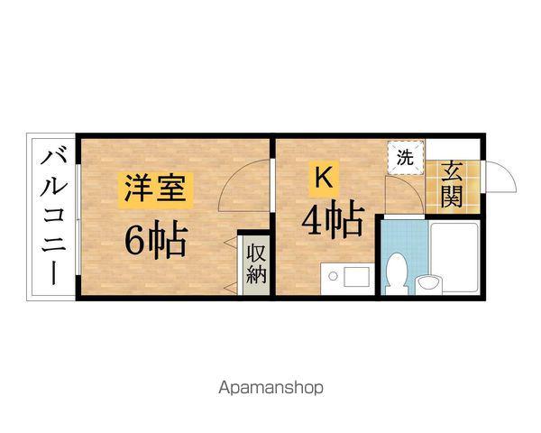 グロブナーハウス八王子Ⅱ(1K/6階)の間取り写真