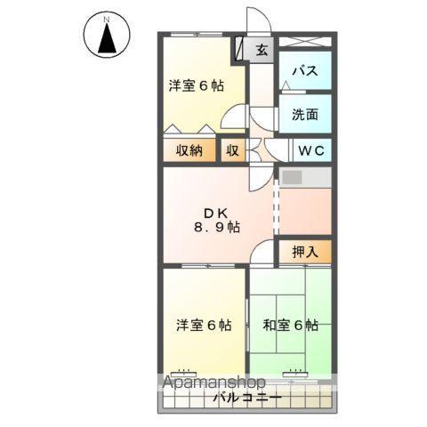 メルヴェーユ(3LDK/2階)の間取り写真