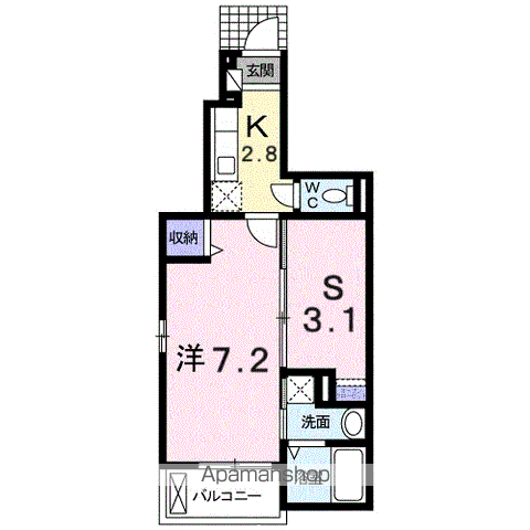 アンジュ(2K/1階)の間取り写真