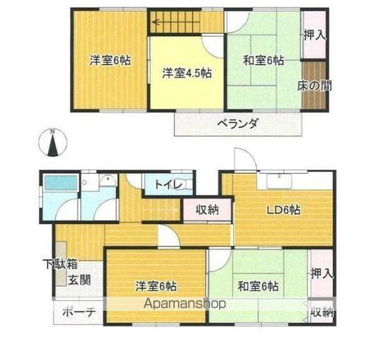 高徳線 木太町駅 徒歩9分 2階建 築48年(5DK)の間取り写真