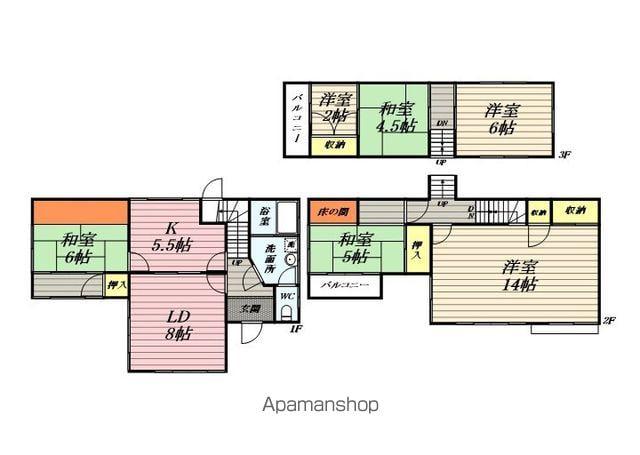 横須賀線 戸塚駅 徒歩22分 3階建 築50年(6LDK)の間取り写真