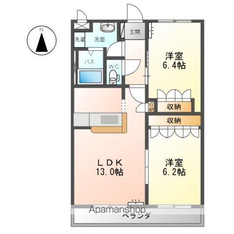 プレサス中浦A(2LDK/3階)の間取り写真