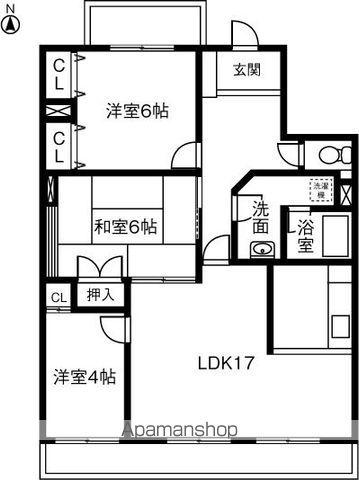 三旺マンション第二社台(3LDK/2階)の間取り写真