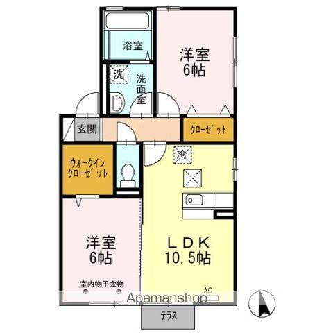 ルミエールR(2LDK/1階)の間取り写真