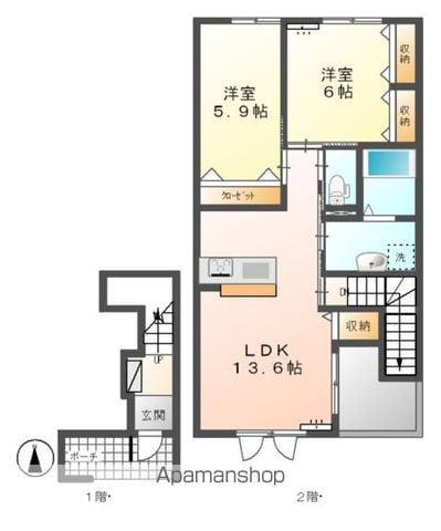 コンフォート・レジデンス(2LDK/2階)の間取り写真