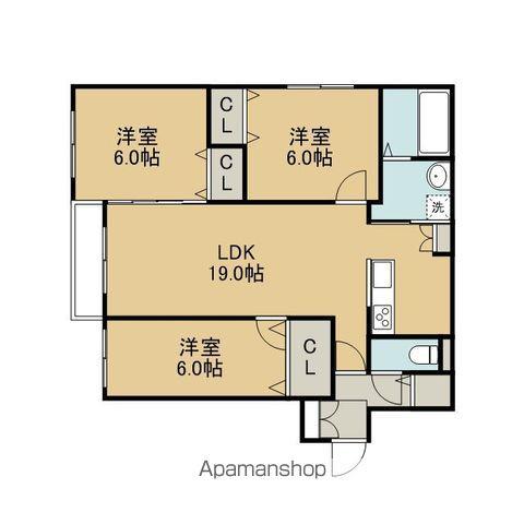 シンフォニア千歳(3LDK/1階)の間取り写真