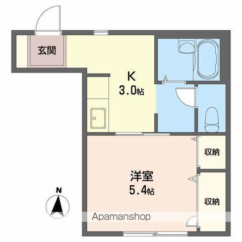 フレグランス麻植Ⅱ(1K/1階)の間取り写真