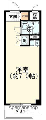 ライオンズマンション千駄ヶ谷第二(ワンルーム/1階)の間取り写真