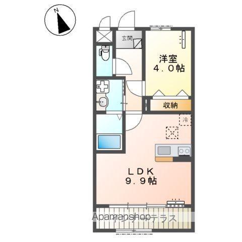 阿見町中郷 (1LDK/1階)の間取り写真