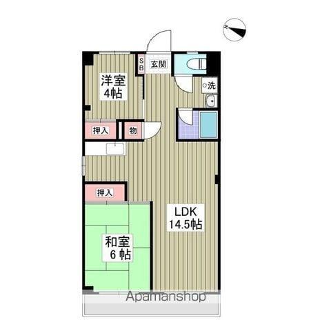 ヴィラ代官山南棟(2LDK/3階)の間取り写真