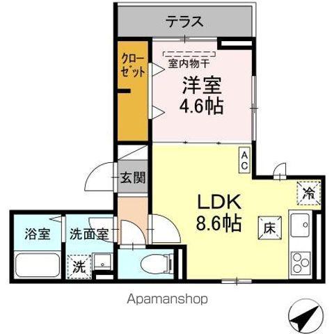 パティオ果山(1LDK/1階)の間取り写真