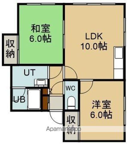 メゾン藤野Ⅲ(2LDK/2階)の間取り写真